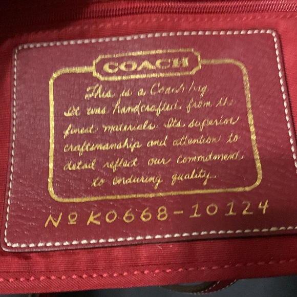 Authentic COACH Signature Tote Bag. Brown/Burgundy. Leather Trim. - Picture 5 of 7